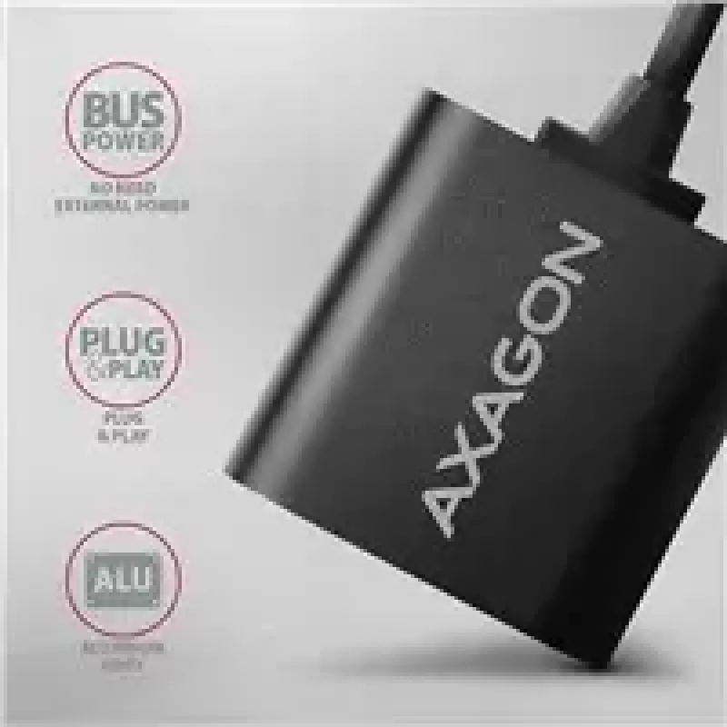 Adaptador de audio USB externo AXAGON ADA-12 con 1x jack de 3,5 mm para auriculares y micrófono