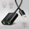 Adaptador de audio USB externo AXAGON ADA-12 con 1x jack de 3,5 mm para auriculares y micrófono