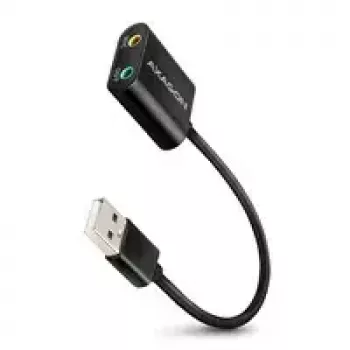 Adaptador de audio USB externo AXAGON ADA-12 con 1x jack de 3,5 mm para auriculares y micrófono