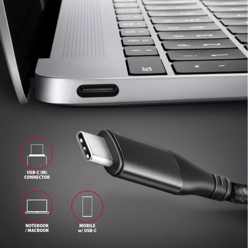 Cable Axagon RVC-HI2MC USB-C -> HDMI 2.0a 1,8m, 4K/60Hz HDR10