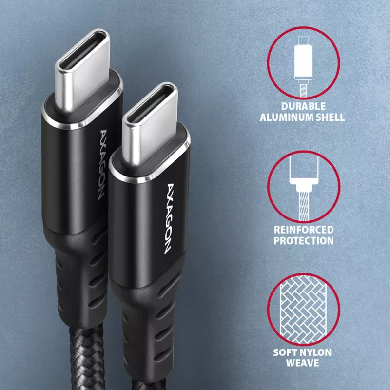 Cable USB Axagon BUCM-CM20AB 2m USB C Negro
