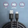 Axagon BUMM-AM10AB HQ cable Micro USB <-> USB-A, 1m, USB 2.0, 2,4A, ALU, trenzado, negro