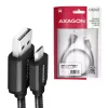 Axagon BUMM-AM10AB HQ cable Micro USB <-> USB-A, 1m, USB 2.0, 2,4A, ALU, trenzado, negro