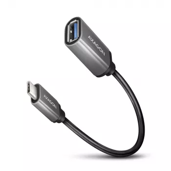 Adaptador de cable Axagon RUCM-AFAC USB-C (M) -> USB-A (H), 20 cm, USB 3.2 Gen 1, 3A, ALU