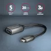 Adaptador de cable Axagon RUCM-AFAC USB-C (M) -> USB-A (H), 20 cm, USB 3.2 Gen 1, 3A, ALU