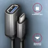 Adaptador de cable Axagon RUCM-AFAC USB-C (M) -> USB-A (H), 20 cm, USB 3.2 Gen 1, 3A, ALU