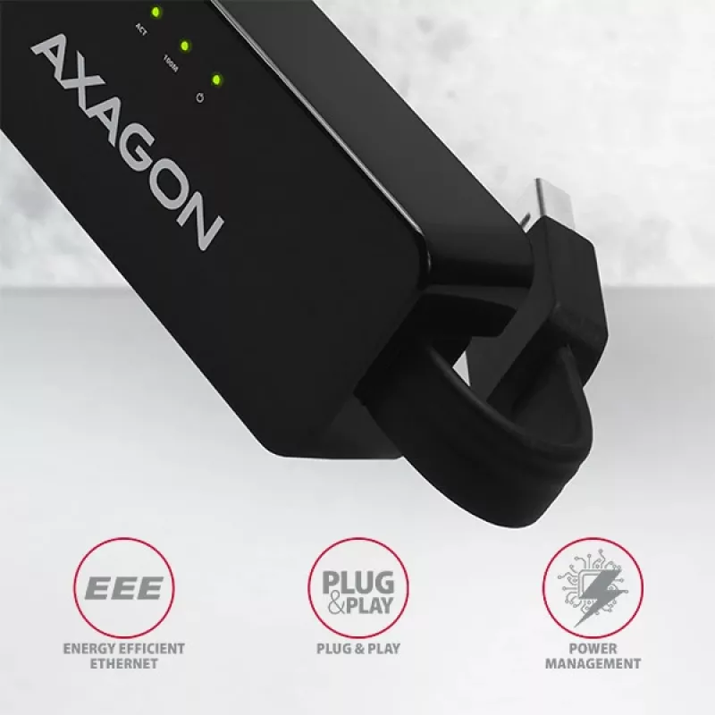 AXAGON ADE-XR adaptador de USB 2.0 Type-A a Fast Ethernet 10/100, RJ-45, Realtek RTL8152, negro, 23 g
