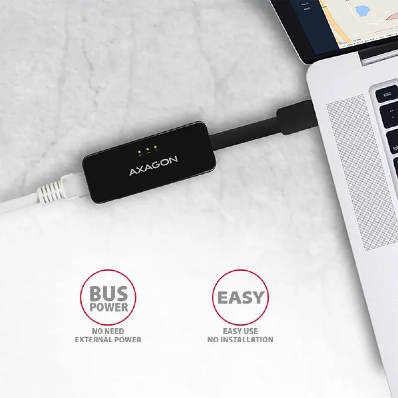 AXAGON ADE-XR adaptador de USB 2.0 Type-A a Fast Ethernet 10/100, RJ-45, Realtek RTL8152, negro, 23 g