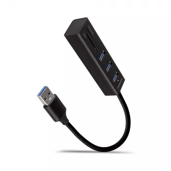 Hub multipuerto Axagon HMA-CR3A de metal USB 3.2 Gen 1 con tres puertos USB y lector de tarjetas