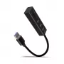 Hub multipuerto Axagon HMA-CR3A de metal USB 3.2 Gen 1 con tres puertos USB y lector de tarjetas