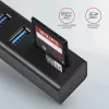 Hub multipuerto Axagon HMA-CR3A de metal USB 3.2 Gen 1 con tres puertos USB y lector de tarjetas