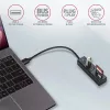 Hub multipuerto Axagon HMA-CR3A de metal USB 3.2 Gen 1 con tres puertos USB y lector de tarjetas