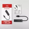 Hub multipuerto Axagon HMA-CR3A de metal USB 3.2 Gen 1 con tres puertos USB y lector de tarjetas