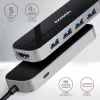 Hub Axagon HMC-6H4A USB 3.2 Gen 1, 4x USB-A, HDMI 4K/30Hz, PD 100W, cable USB-C de 20 cm