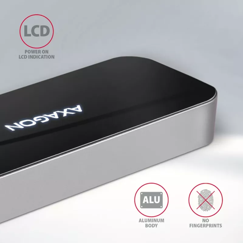 Hub Axagon HMC-6H4A USB 3.2 Gen 1, 4x USB-A, HDMI 4K/30Hz, PD 100W, cable USB-C de 20 cm