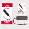 Hub Axagon HMC-6H4A USB 3.2 Gen 1, 4x USB-A, HDMI 4K/30Hz, PD 100W, cable USB-C de 20 cm