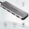 Hub Axagon HMC-HCR3A 3x USB-A + HDMI + SD/microSD USB-C 3.2 Gen 1 cable de 20 cm USB 3.2 Gen 1 (3.1 Gen 1) Type-C gris