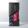 Carcasa externa Axagon EEM2-SB2 USB-C 3.2 Gen 2 de metal para SSD M.2 NVMe y SATA. Sin tornillos