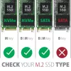 Carcasa externa Axagon EEM2-SB2 USB-C 3.2 Gen 2 de metal para SSD M.2 NVMe y SATA. Sin tornillos