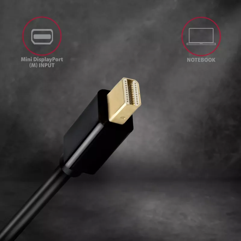Cable adaptador Axagon RVDM-HI14C2 Mini DisplayPort a HDMI 4K 30Hz 1,8 m