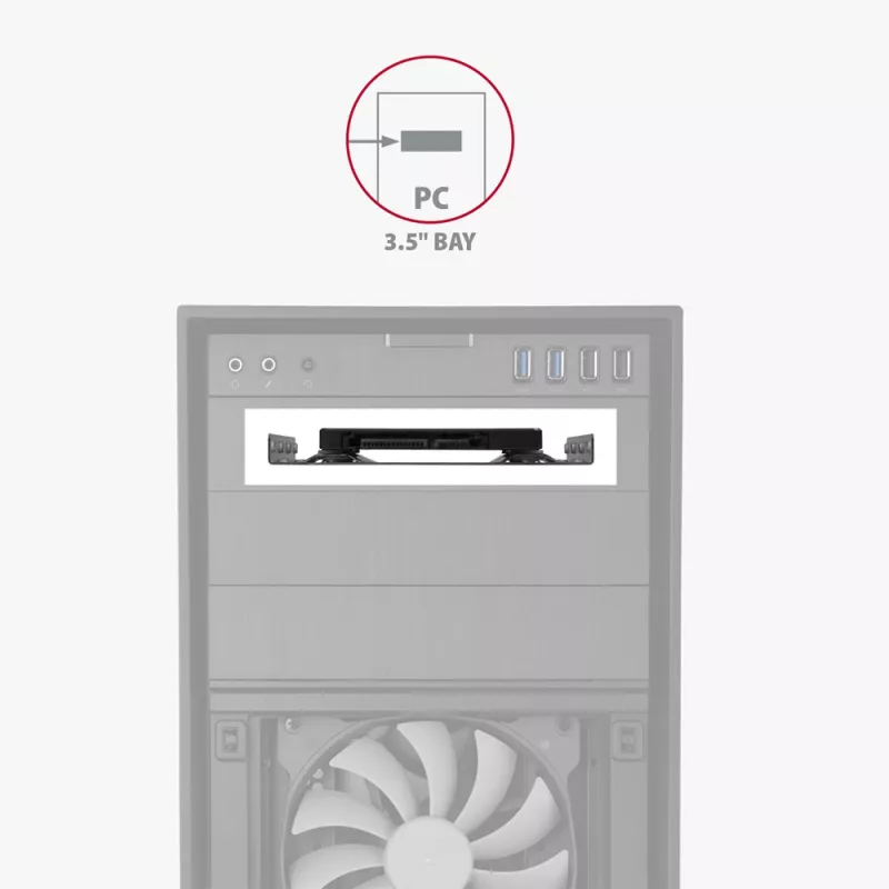 Soporte Axagon RHD-125S para 1x HDD/SSD de 2,5 pulgadas en bahía de 3,5 pulgadas, metal, gris