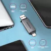 Lector de tarjetas Axagon CRE-DAC USB-C + USB-A 5 Gbps MINI 2 ranuras y LUN SD/microSD USB 3.0 Type-A/Type-C gris