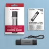 Lector de tarjetas Axagon CRE-DAC USB-C + USB-A 5 Gbps MINI 2 ranuras y LUN SD/microSD USB 3.0 Type-A/Type-C gris