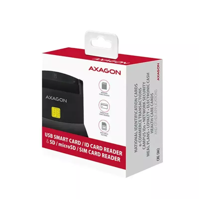 Lector de tarjetas inteligentes Axagon CRE-SM2 USB 2.0 negro cable de 1,3 m