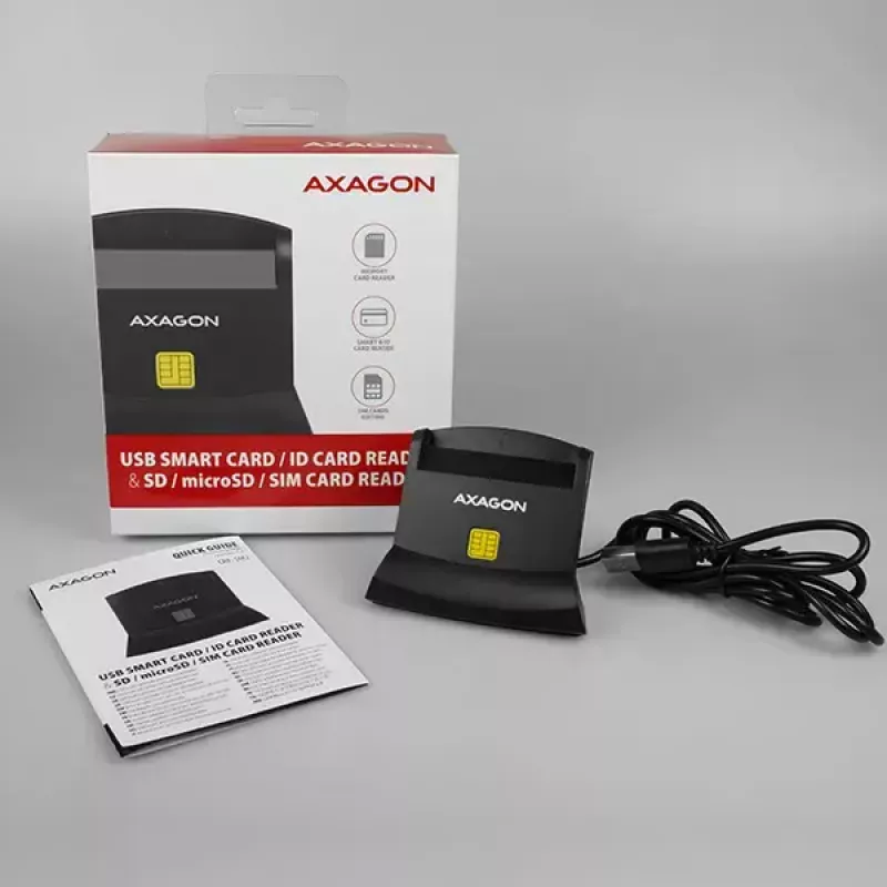 Lector de tarjetas inteligentes Axagon CRE-SM2 USB 2.0 negro cable de 1,3 m