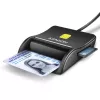 Lector plano de tarjetas inteligentes y SD/microSD/SIM Axagon CRE-SM3SD USB para interiores USB 2.0 negro