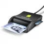 Lector plano de tarjetas inteligentes y SD/microSD/SIM Axagon CRE-SM3SD USB para interiores USB 2.0 negro