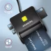 Lector plano de tarjetas inteligentes y SD/microSD/SIM Axagon CRE-SM3SD USB para interiores USB 2.0 negro