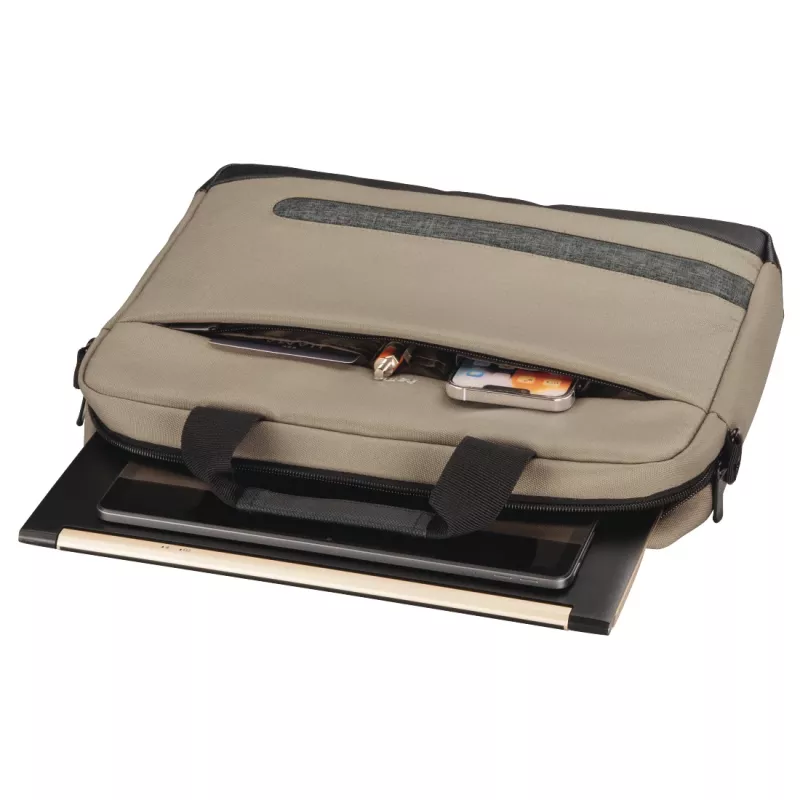 Hama Terra 00217234 bolso para portátil 33,8 cm (13,3 pulgadas), asa de transporte, correa para el hombro, poliéster reciclado, beige