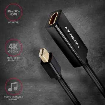 Adaptador Axagon RVDM-HI14N Mini DisplayPort -> HDMI 1.4 4K/30Hz