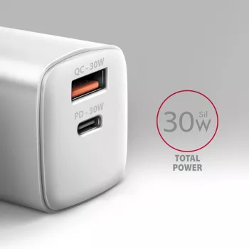Cargador Axagon ACU-PQ30W QC3.0 30W USB-C blanco