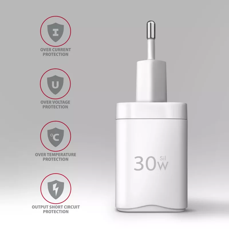 Cargador Axagon ACU-PQ30W QC3.0 30W USB-C blanco