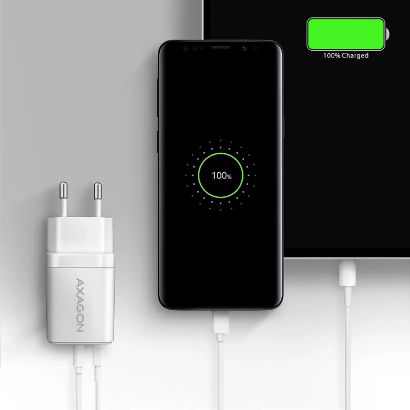 Cargador Axagon ACU-PQ30W QC3.0 30W USB-C blanco