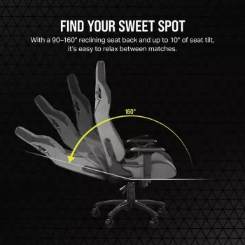 Silla gaming universal Corsair T3 RUSH 2023 asiento acolchado gris antracita