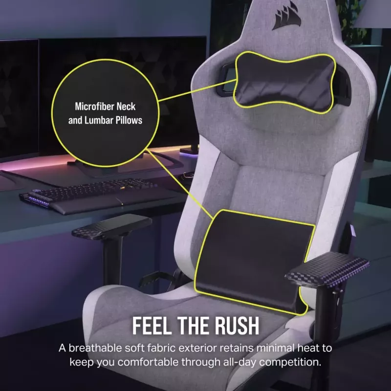 Silla gaming para PC Corsair CF-9010058-WW asiento de malla gris peso máximo de usuario 120 kg