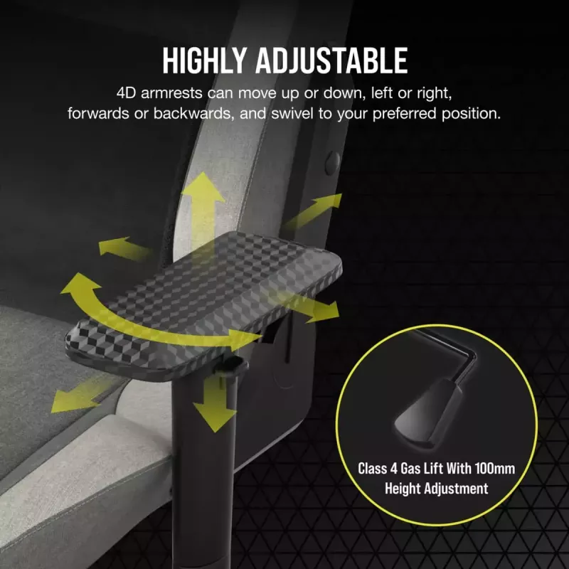 Silla gaming para PC Corsair CF-9010058-WW asiento de malla gris peso máximo de usuario 120 kg