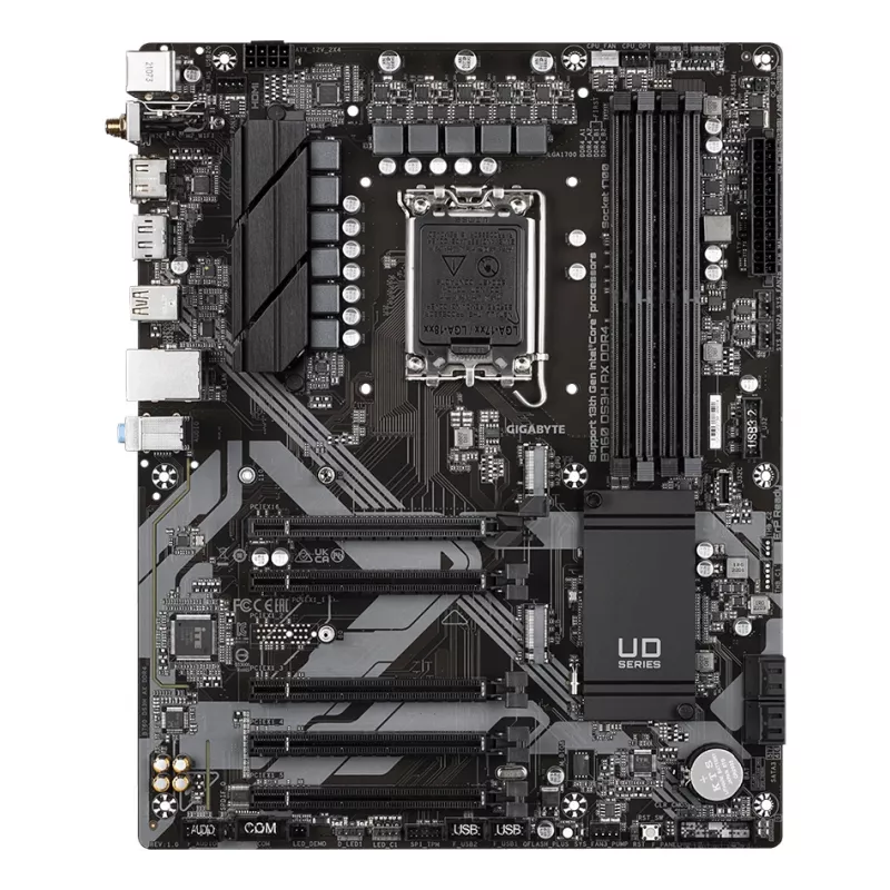 Placa base GIGABYTE B760 DS3H AX DDR4 - Compatible con Intel Core 14.ª gen, VRM digital 8+2+1 fases, hasta 5333MHz DDR4 (OC), 2xPCIe 4.0 M.2, Wi-Fi 6E, GbE LAN, USB 3.2 Gen 2
