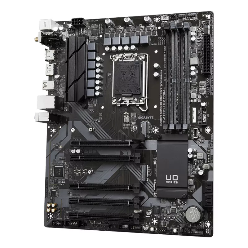 Placa base GIGABYTE B760 DS3H AX DDR4 - Compatible con Intel Core 14.ª gen, VRM digital 8+2+1 fases, hasta 5333MHz DDR4 (OC), 2xPCIe 4.0 M.2, Wi-Fi 6E, GbE LAN, USB 3.2 Gen 2