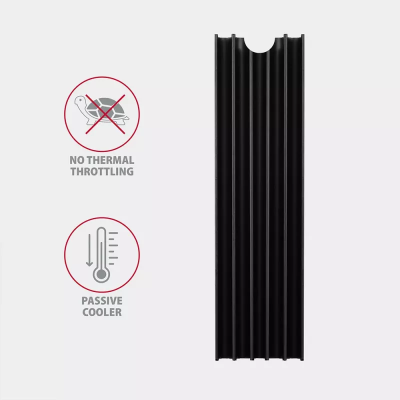 Disipador pasivo de aluminio Axagon CLR-M2L10 para todas las SSD M.2, tamaño 2280, 10 mm de alto.