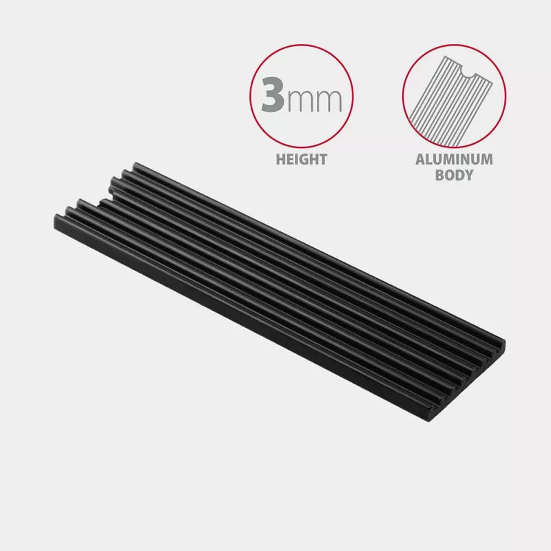 Disipador pasivo de aluminio Axagon CLR-M2L3 para todas las SSD M.2, tamaño 2280, altura 3 mm