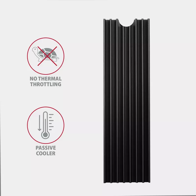Disipador pasivo de aluminio Axagon CLR-M2L6 para todas las SSD M.2, tamaño 2280, alto 6 mm