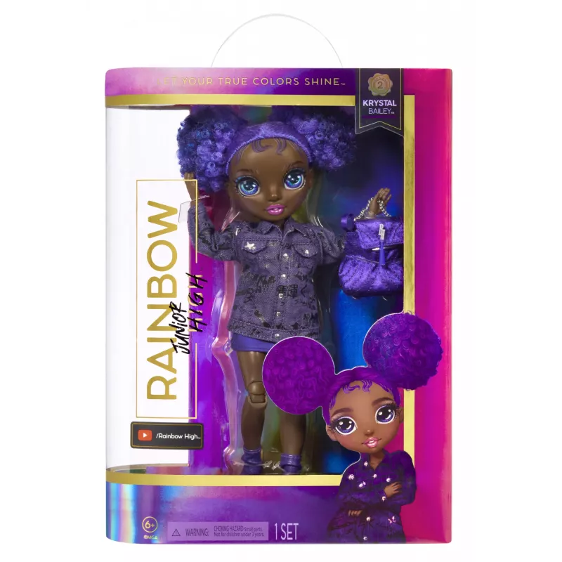 Rainbow High Junior High Muñeca Series 2- Krystal, muñeca de moda, femenino, 6 años, Niño/Niña, 230 mm, Multicolor