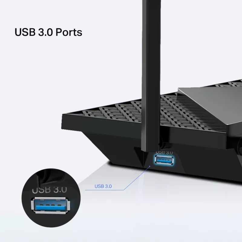 Router TP-Link Archer AX5400 Multi-Gigabit WiFi 6, Wi-Fi 6 (802.11ax), Doble banda (2,4 GHz / 5 GHz), Ethernet LAN, Negro, Router de sobremesa/varilla