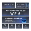 Router TP-Link Archer AX5400 Multi-Gigabit WiFi 6, Wi-Fi 6 (802.11ax), Doble banda (2,4 GHz / 5 GHz), Ethernet LAN, Negro, Router de sobremesa/varilla
