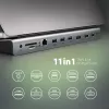 Docking station Axagon HMC-4KX3 Hub USB-C 5Gbps, 3x USB-A, 2x HDMI, DP, RJ-45, SD/microSD, Audio, PD 100W, Cable 40cm