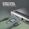 Docking station Axagon HMC-4KX3 Hub USB-C 5Gbps, 3x USB-A, 2x HDMI, DP, RJ-45, SD/microSD, Audio, PD 100W, Cable 40cm